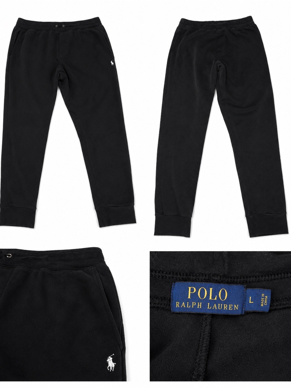 Polo by Ralph Lauren Kids Black Fleece Joggers with Polo Pony